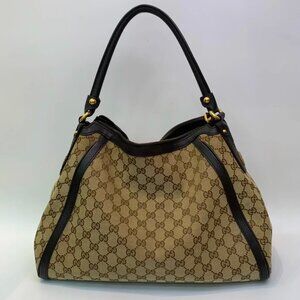 Gucci Brown Canvas Scarlett Hobo Medium Bag